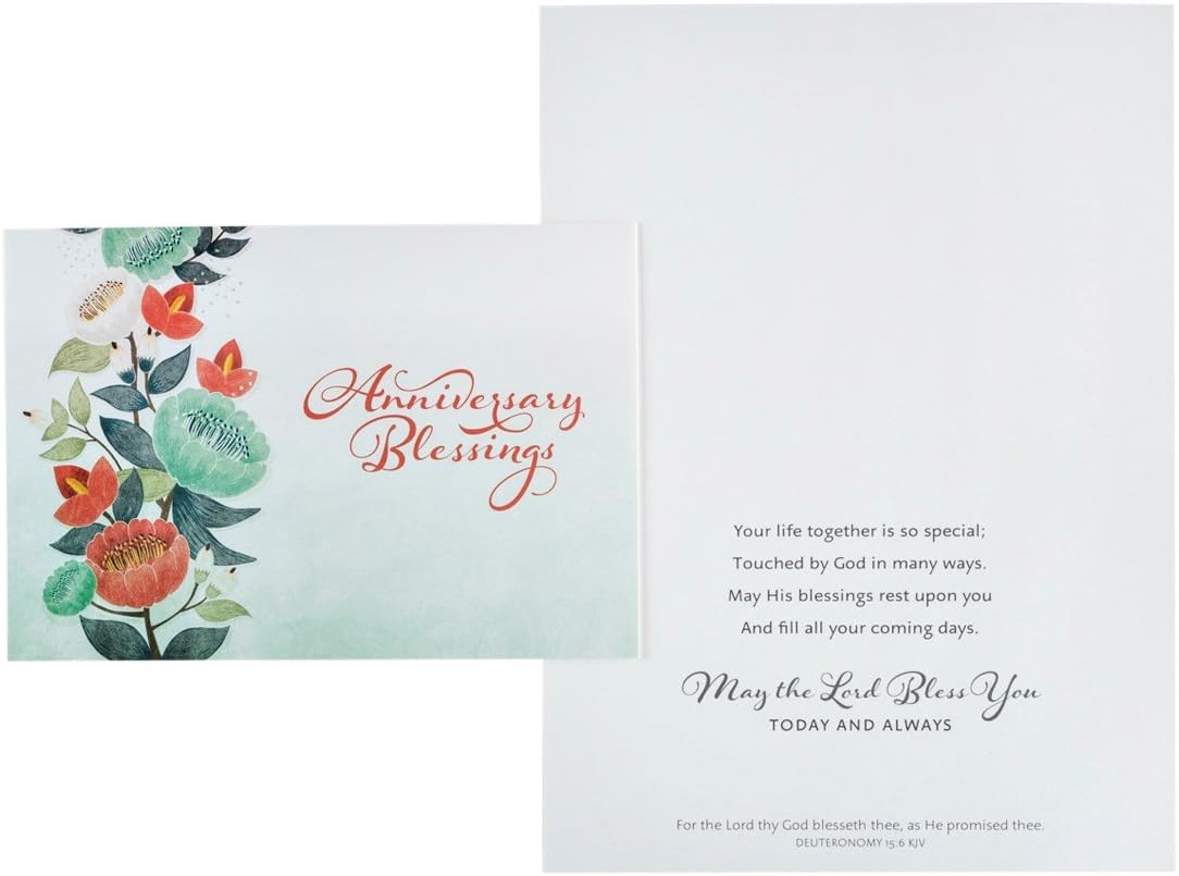 DaySpring - Anniversary - Celebrating Your Anniversary - 4 Design Assortment with Scripture - 12 Boxed Floral Cards and Envelopes (18561) - Image 5