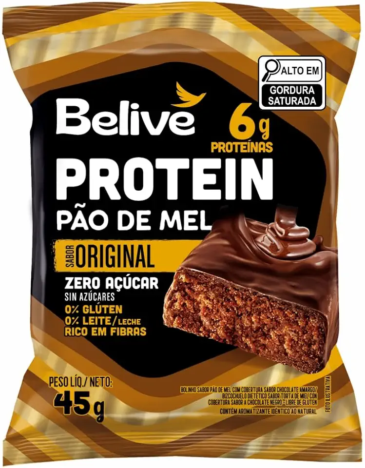 Pão de Mel Proteico Sem Glúten Sem Açúcar Sem Leite Belive
