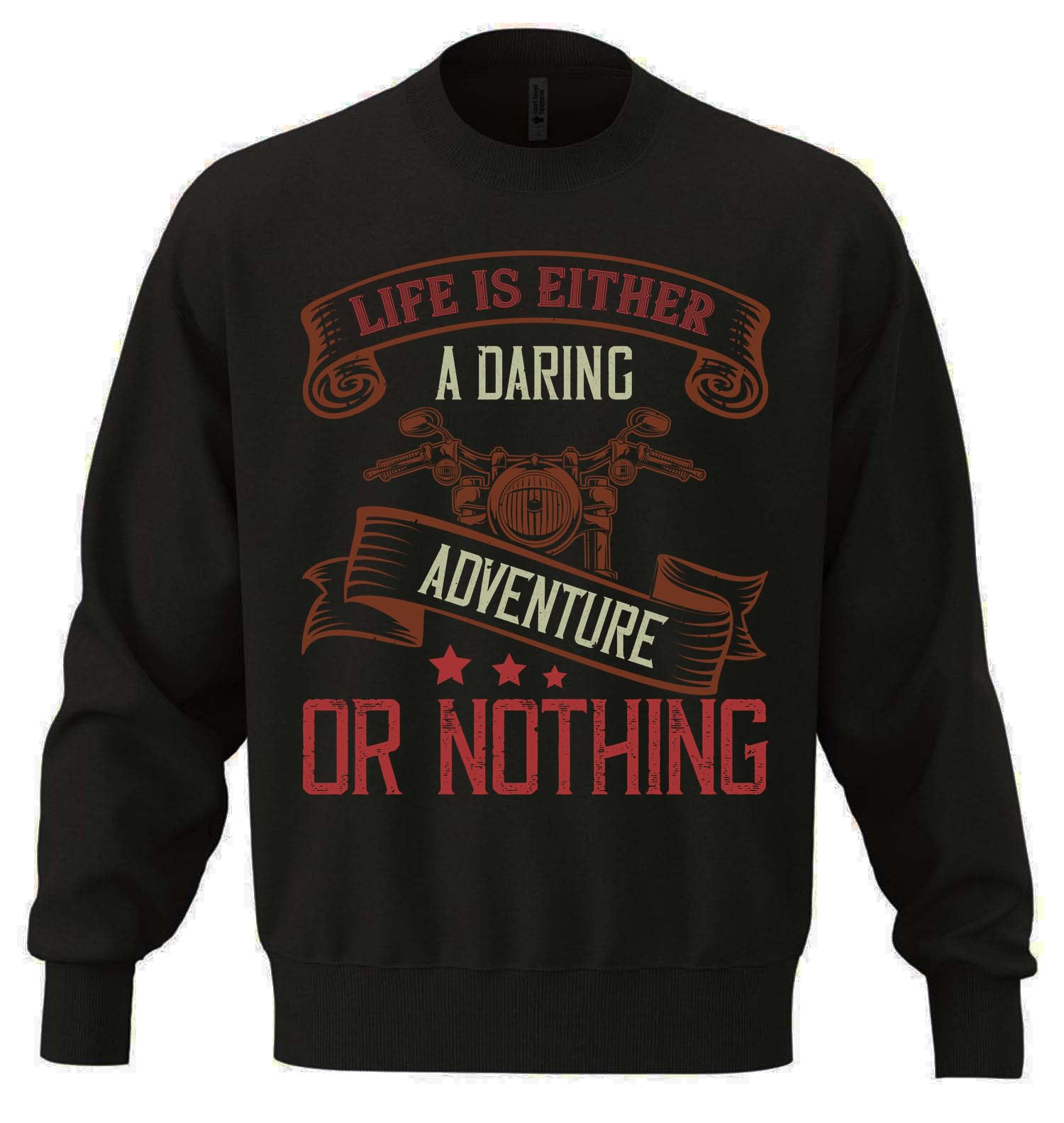 'Life Is Either A Daring Adventure Or Nothing' unisex bluza oversize mieszanka bawełny ciężka bluza czarna