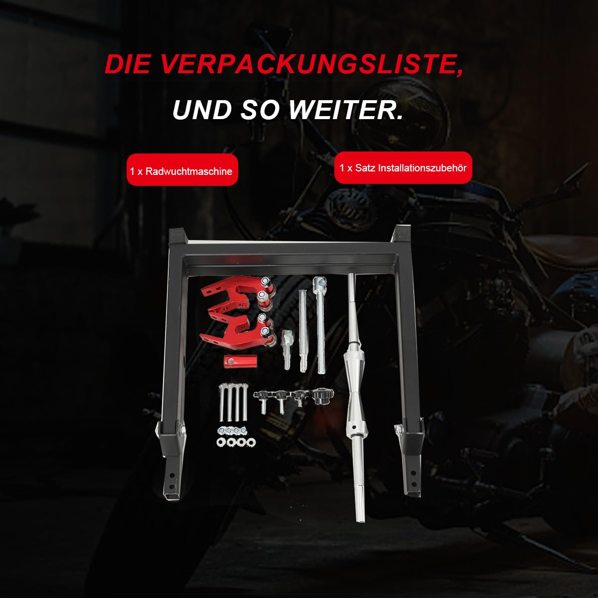 5 * 23 Radwuchtmaschine, Motorrad-Radauswuchtmaschine Rad Static Balancer Zentrierständer Halter, Auswuchtvorrichtung Wuchtmaschine Wuchtbock Auswuchtgerät, faltbares Design