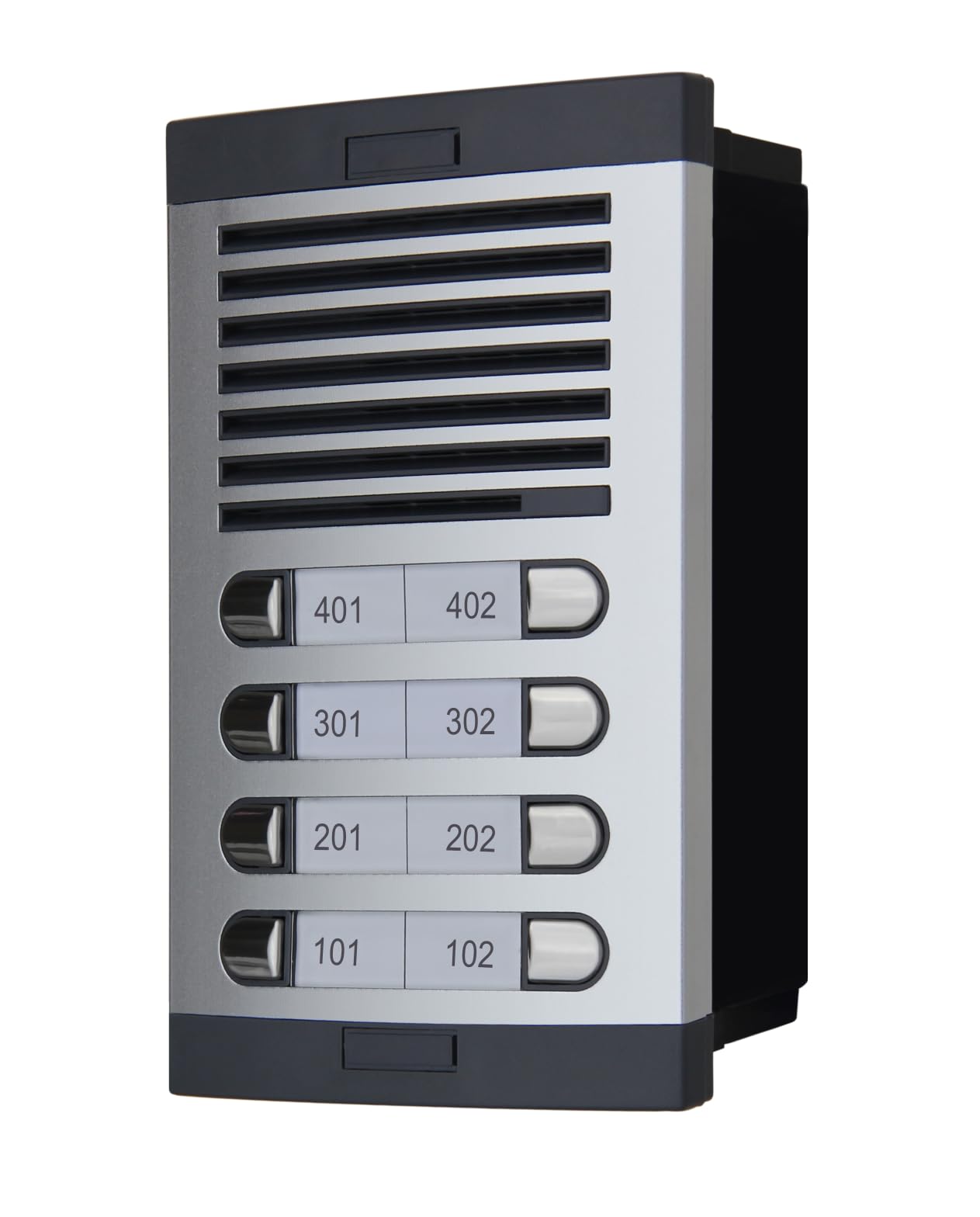 Kit portiere automatico – 2 fili, facile installazione, completa piastra stradale, scatola, alimentatore DIN 12Vac/1A e telefoni (10 alloggiamenti)