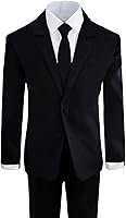 Vista 3 de Black N Bianco - Traje formal negro para niño con camisa y chaleco