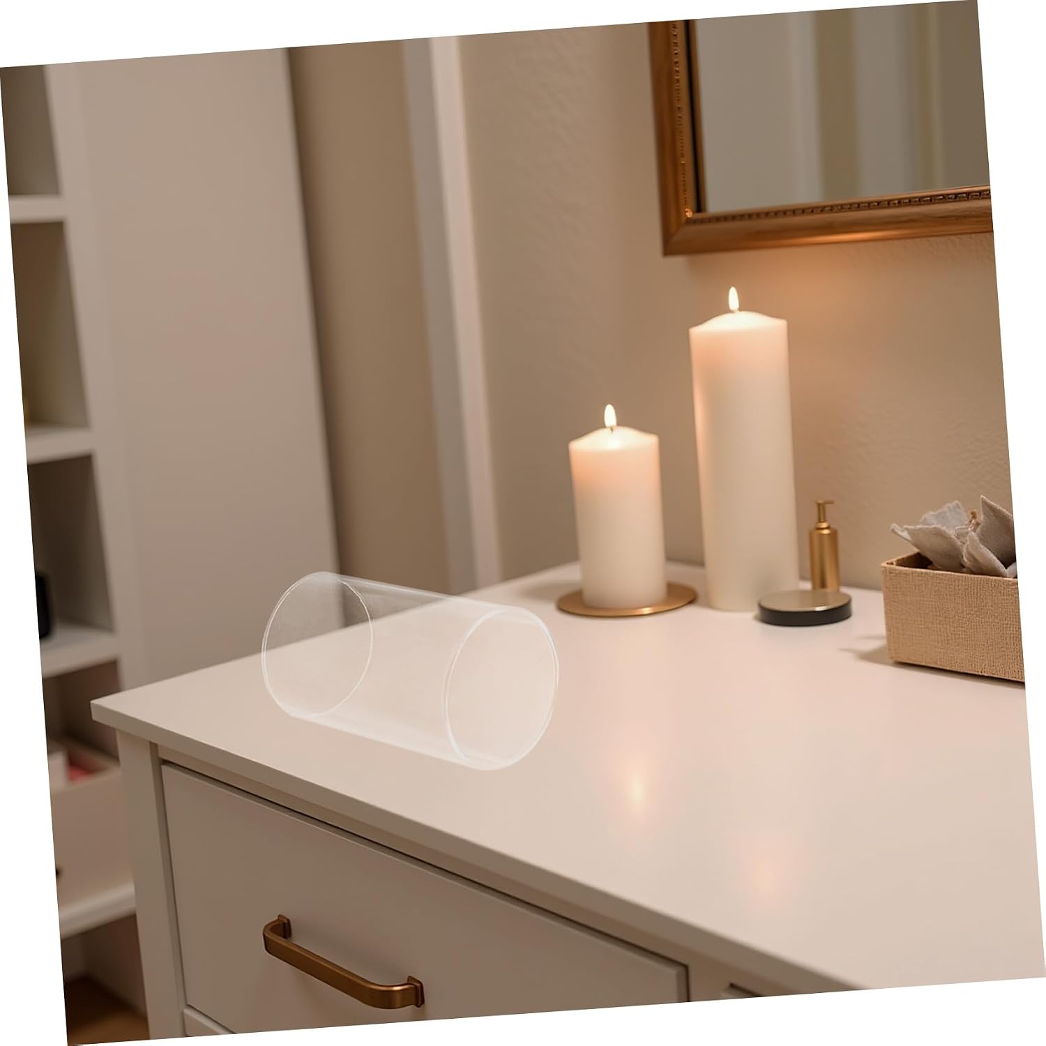 STOBAZA Glass Cylinder Candle Holder 6x20cm Open-Ended Pillar Candle Shade for Home Décor and Indoor Use