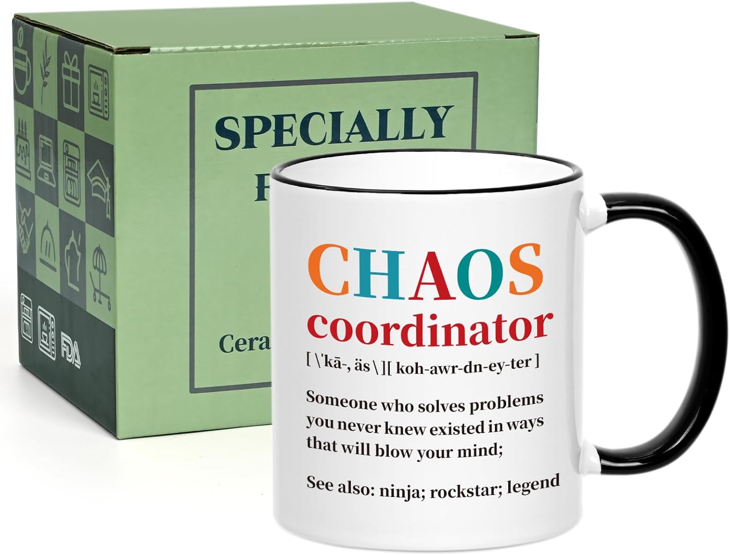 Cabtnca Chaos Coordinator Gifts, Funny Coffee Mug, Thank You Christmas Gifts for Women Men, Coworkers Boss Teacher, Nurse Friend Manager Employee 11 Oz Chaos Coordinator Mug, Microwave Safe - Image 9