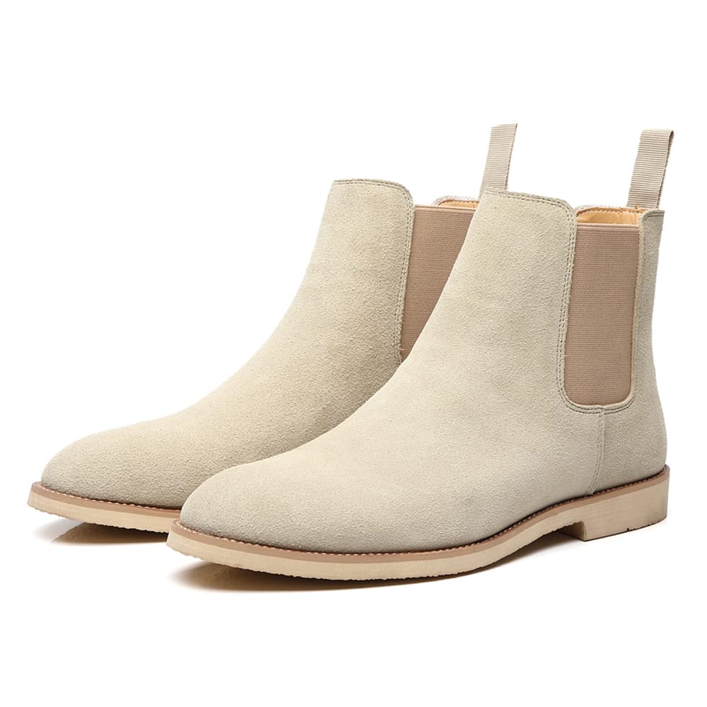 MANLADUO Bottines Chelsea décontractées en cuir véritable pour homme