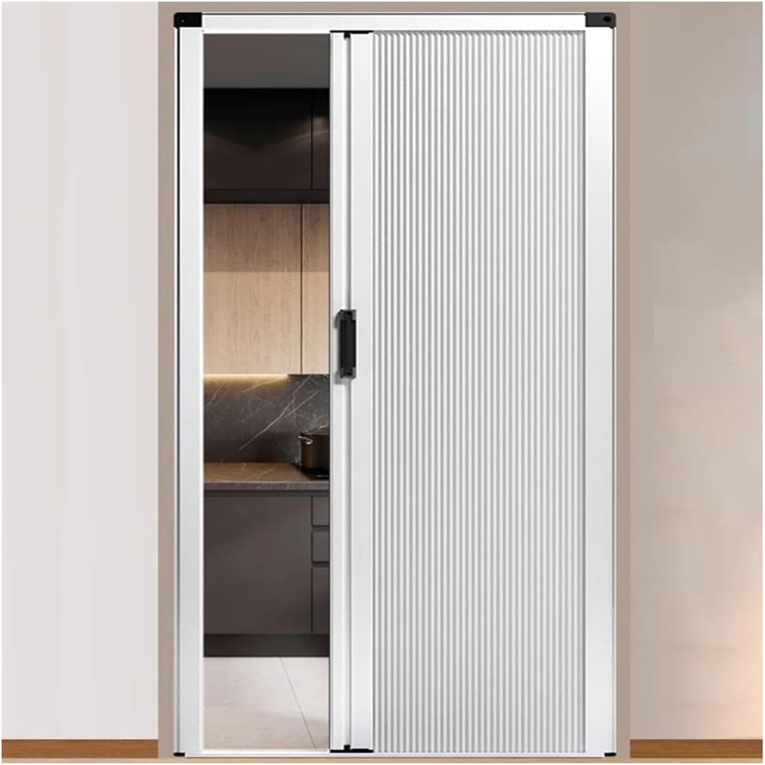 Customizable Push-Pull Honeycomb Folding Door, Waterproof Accordion Room Divider, No Punching Needed, 20-80in Privacy Gate (31x80in / 78.5x203cm)