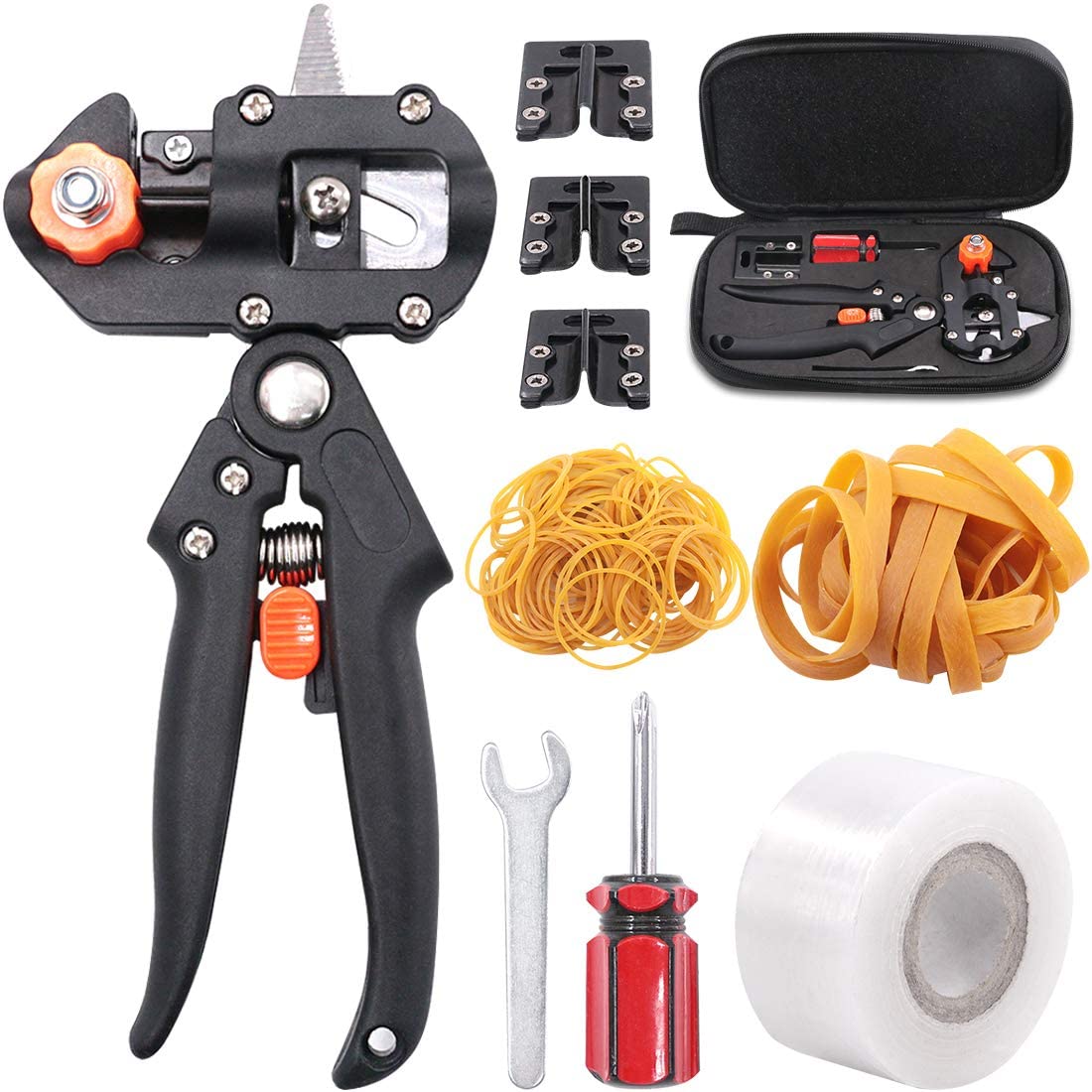 Professional Garden Fruit Tree Plant Pruning Shears Grafting Cutting Tool Kit with Grafting Tape Rubber Bands-image-24