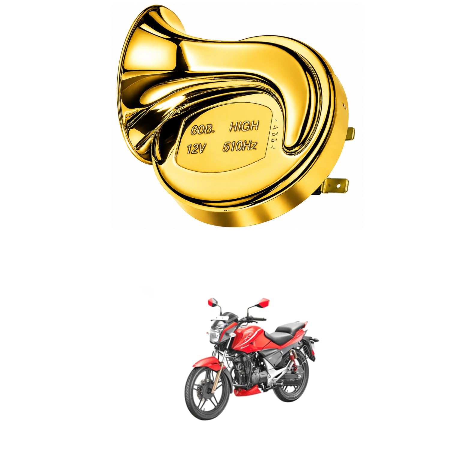 Universal 12V Snail Tweeter Horn 300dB Super Loud Waterproof Electric Horn, Premium Chrome Finish, Heavy Duty Brass Terminals for Car, Bike, Truck, SUV Comfortable With Xtre-me Spo-rt-image-44