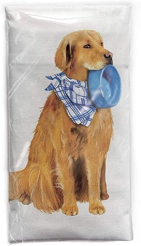 Mary Lake-Thompson Golden Retriever - Toalla para platos con saco de harina para perro