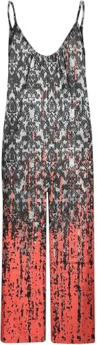Miniatura 4 de Monos de pierna ancha Mujer Color Blocking Floral Print Mamelucos completos Sin Mangas Estampado de mármol Monos sueltos