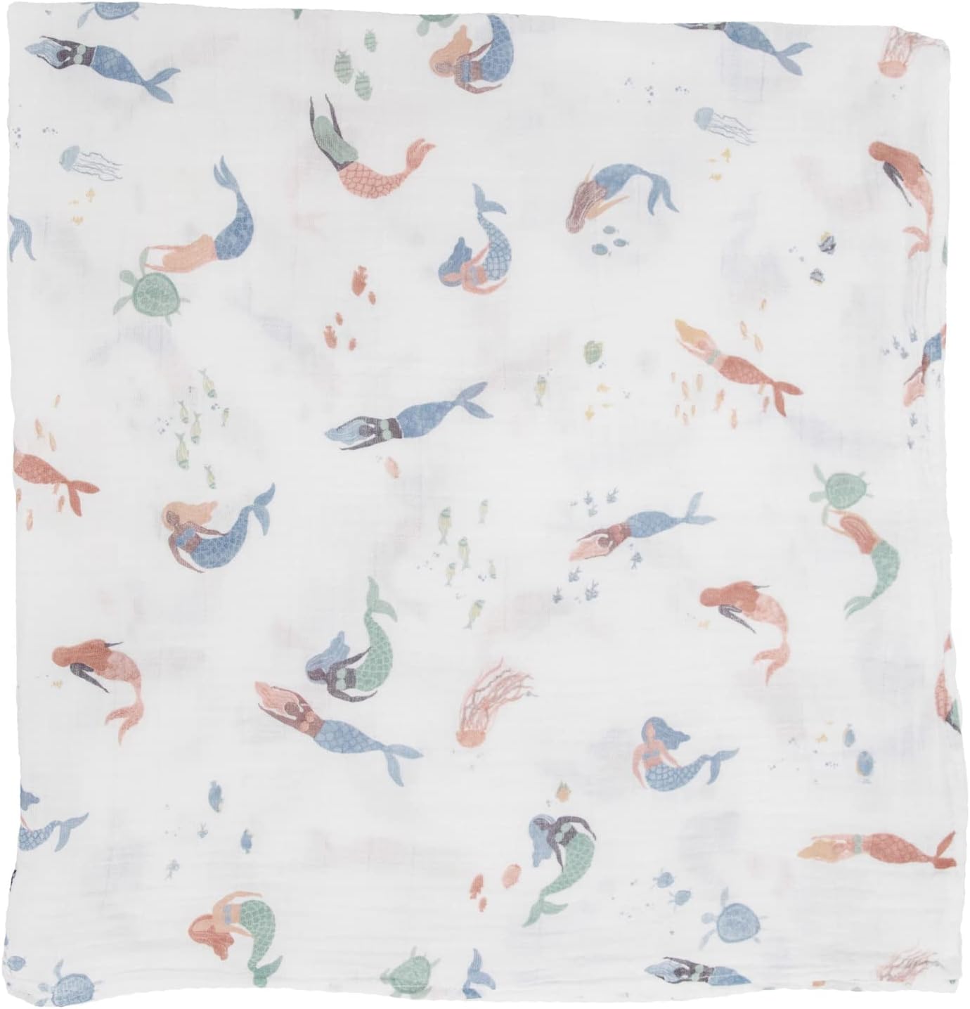 Little Unicorn Premium Cotton Swaddle Baby Blanket | Breathable Fabric | for swaddling, Play, Nursing & More (Mermaids)