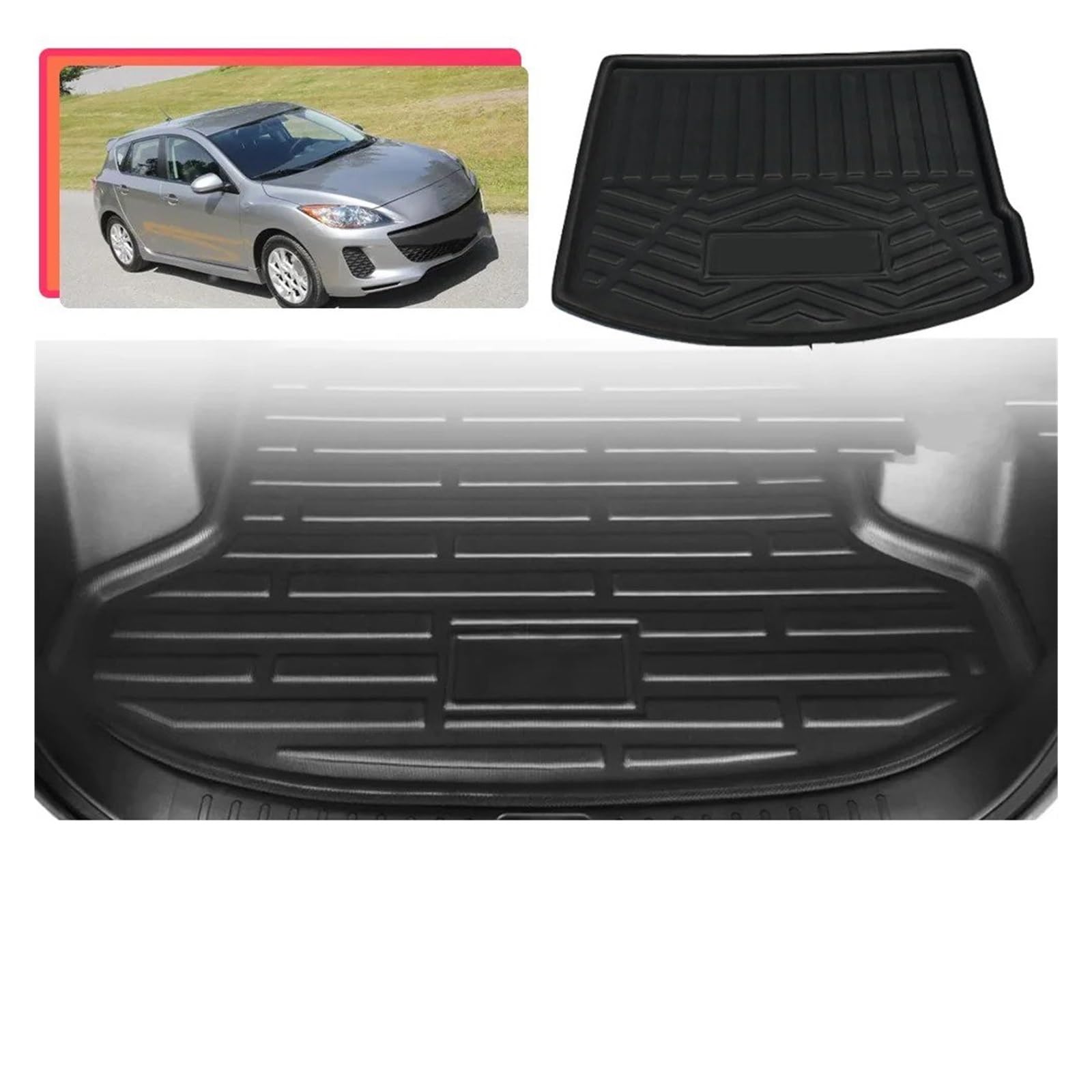 Kofferaummatte Für Mazda 3 Für Axela BL 2010~2013 Gepäck wasserdichte Lagerung Fracht Pad Liner Abdeckung Teppich Zubehör Kofferraum Matte(for Sedan)