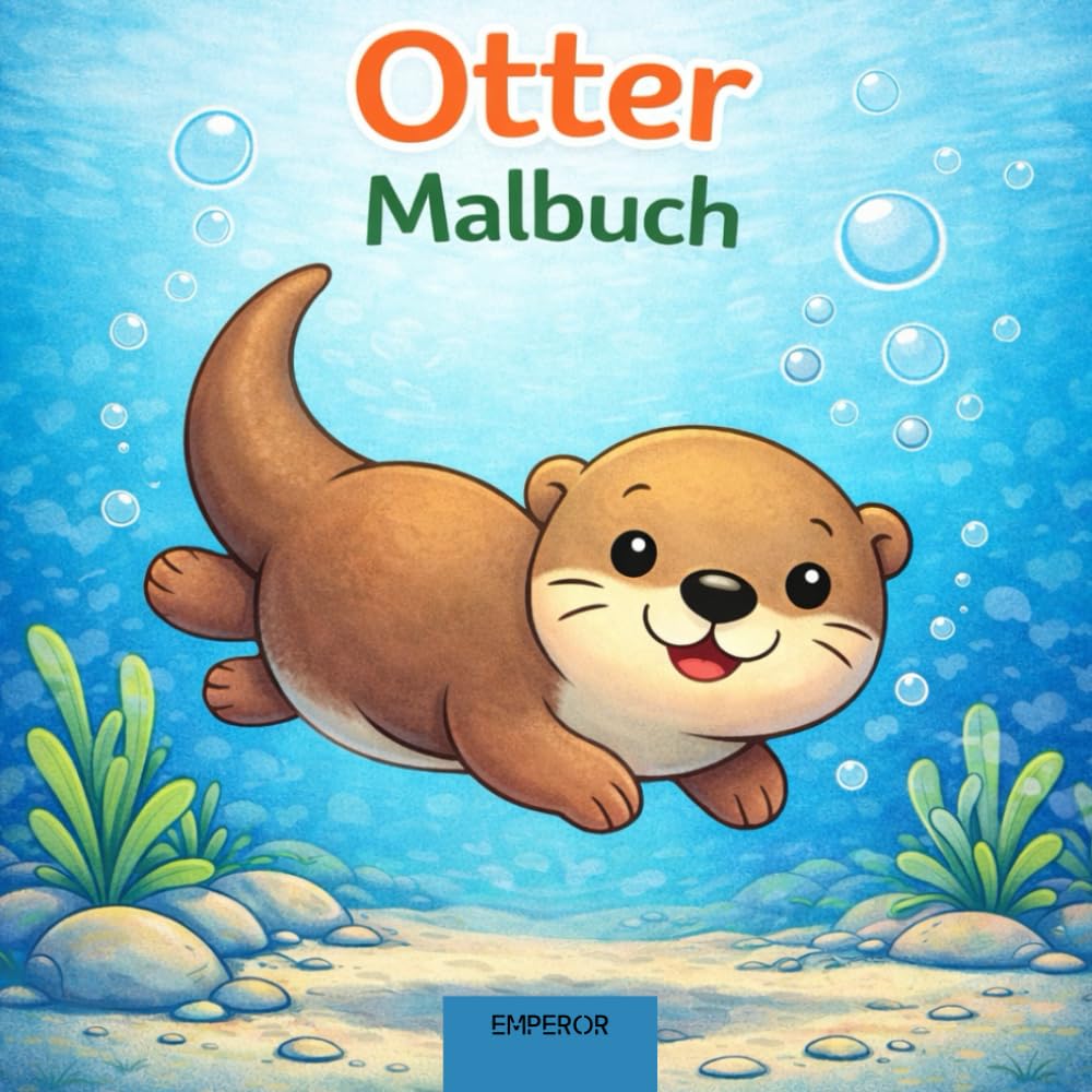 Otter Malbuch: Niedliche Otter zum Ausmalen – Das erste Malbuch für Kinder ab 2 Jahren | Große einfache Motive für Kleinkinder | Perfektes Geschenk für Mädchen und Jungen (Außergewöhnliche Tiere)