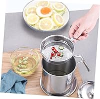 Vista 4 de Colador de aceite de acero inoxidable 304 con mango para olla de grasa y red de filtro extraíble para una fácil limpieza