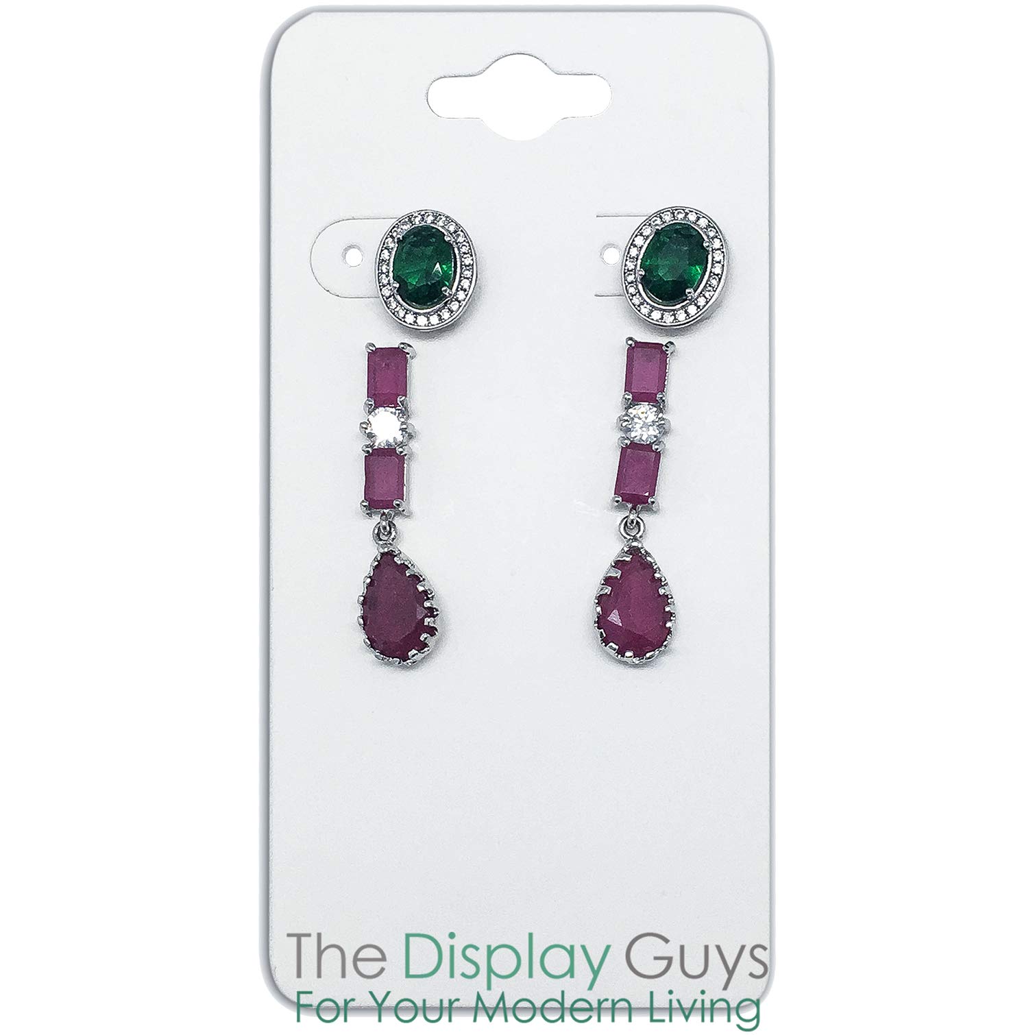 The Display Guys Pack of 100 pcs 2x4" inch (5cmx10xm) White Paper Necklace Earrings Display Hanging Cards for Jewelry Accessory Display