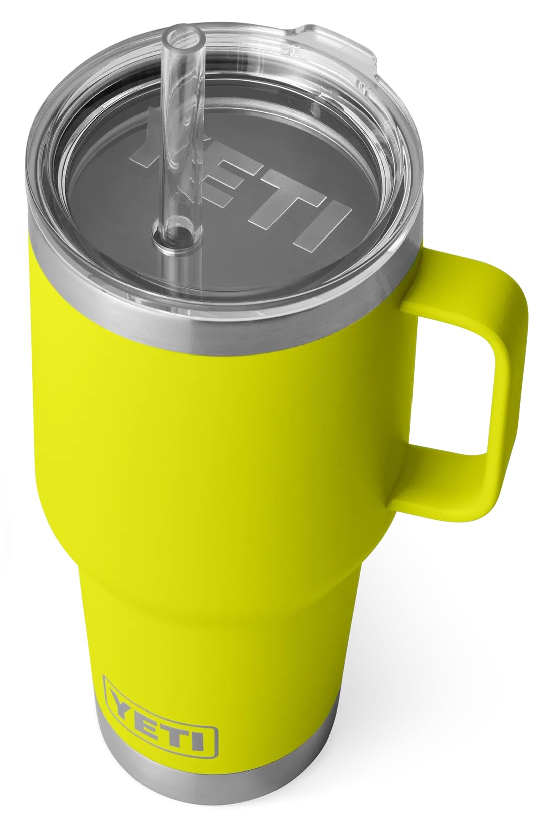 YETI Rambler Straw Mug, Stainless Steel Vacuum Insulated Mug with Stronghold Lid, Firefly Yellow, 35 oz (1035 ml)