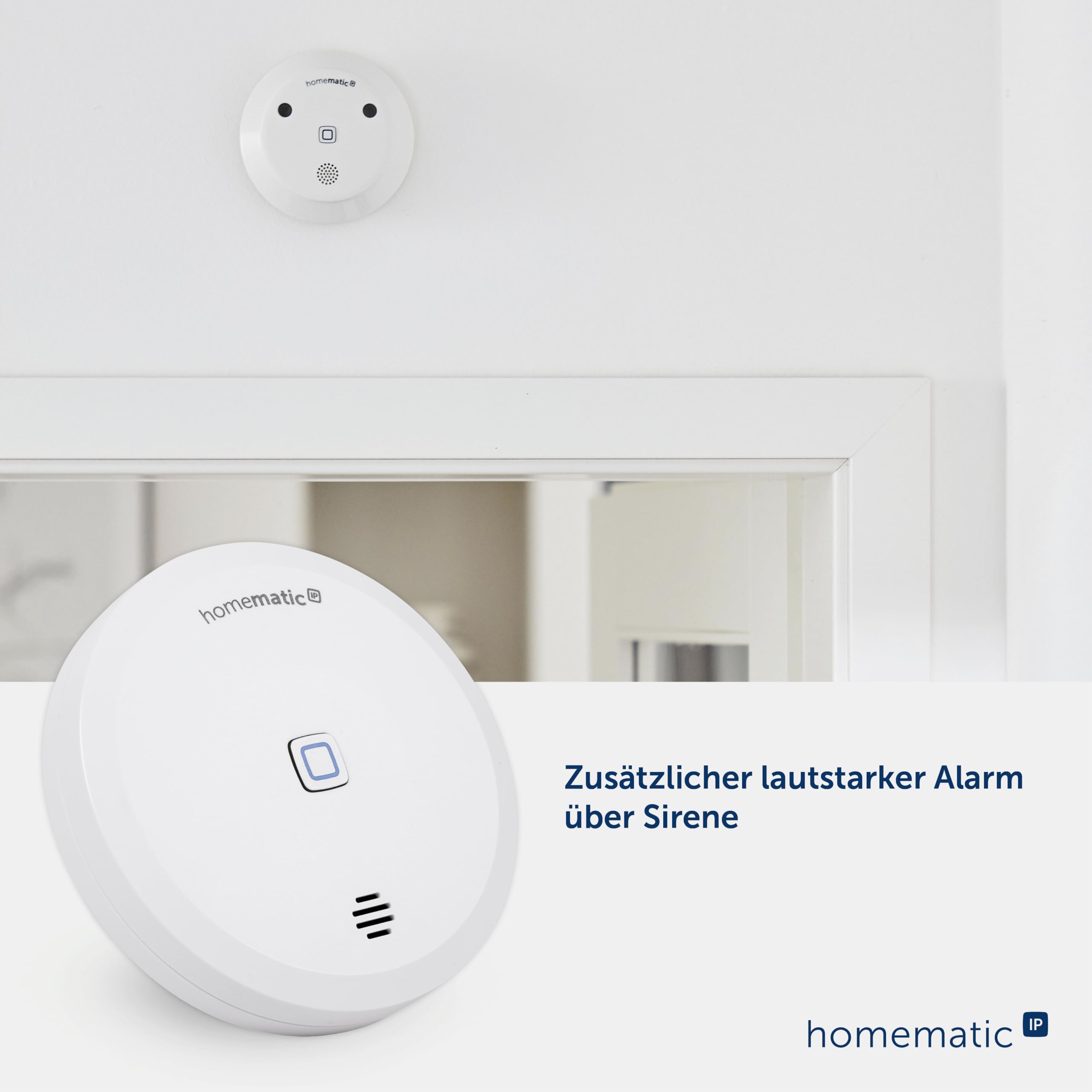Homematic IP Smart Home Wassersensor, Wassermelder für zuverlässige Alarmierung per Sirene und Push-Benachrichtigung in der Smartphone-App bei Feuchtigkeit und Wasser (Single)