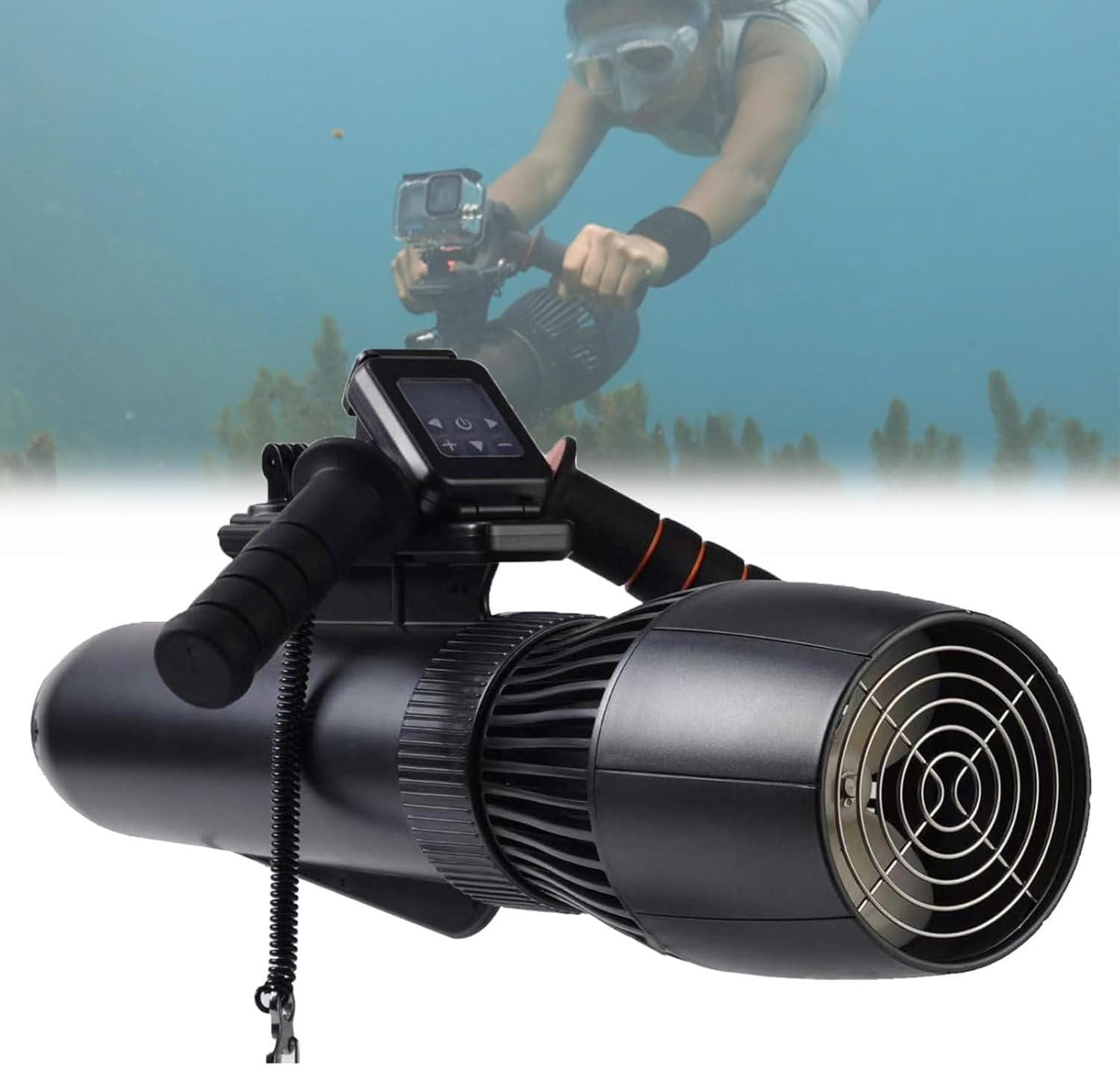 Underwater Sea Scooter, Compact Portable with Removable Handle, 3-8 Km/H Speed for Scuba Diving and Snorkeling