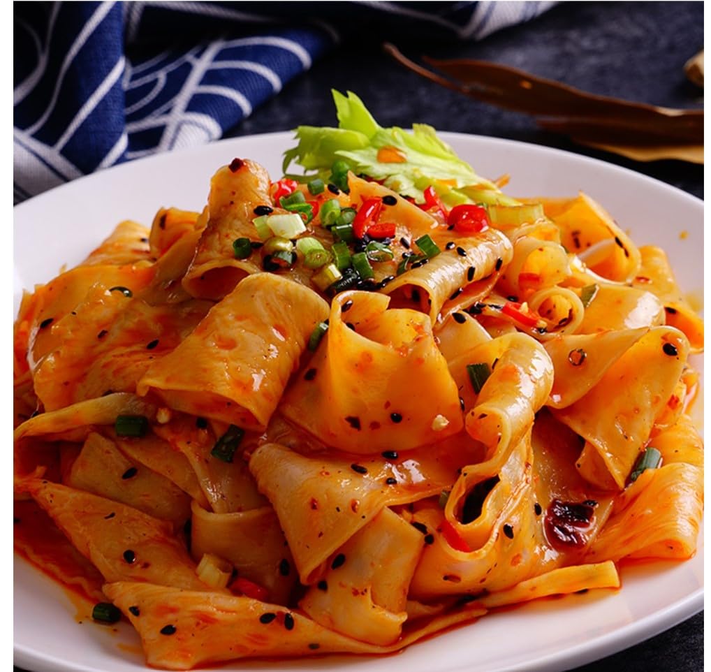Amazon.com: 4Pack Sichuan Red Chili Oil Wide Noodles, Spicy Broad