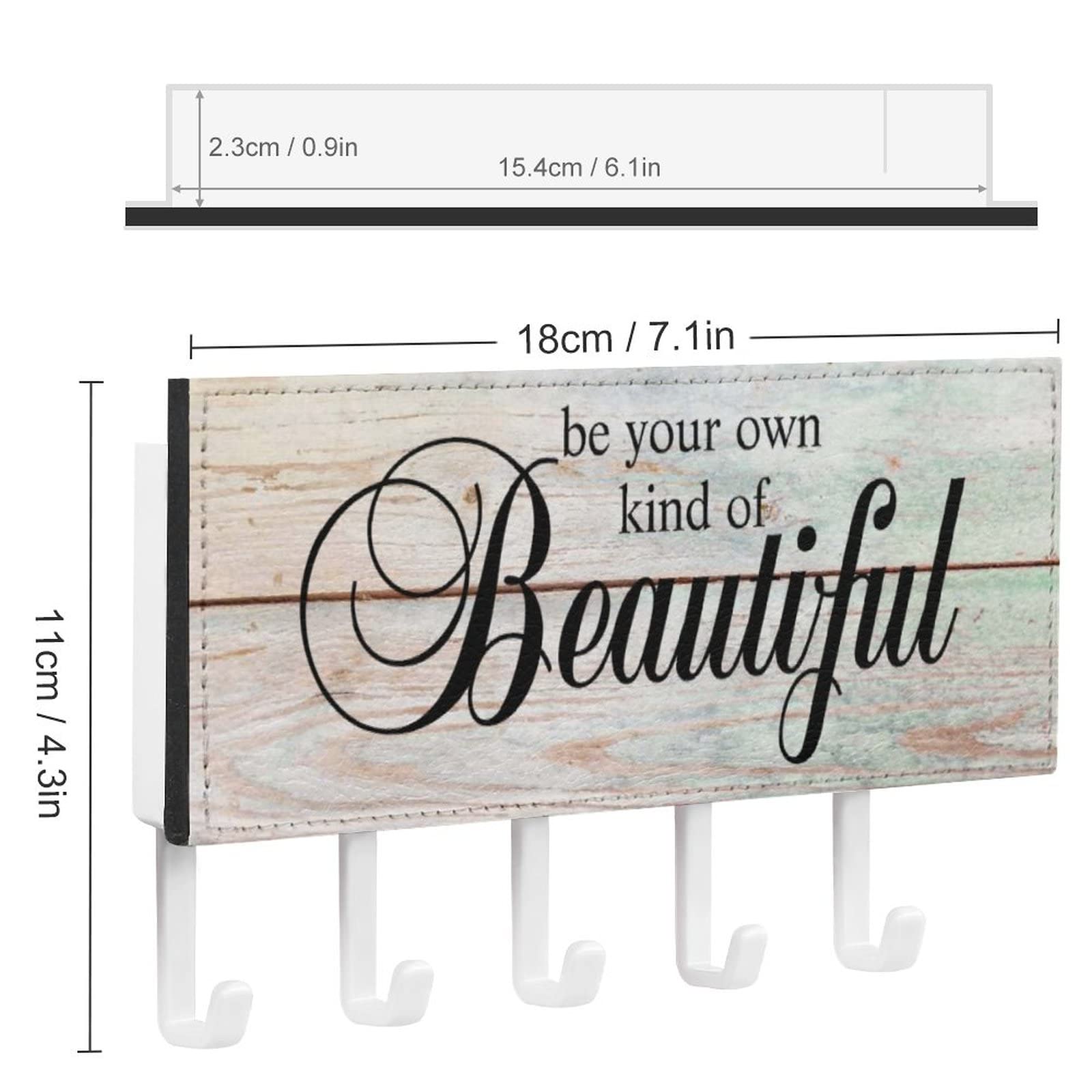 Bless This Home Key Holder - 7x4 Inch Wall Mount Key Rack With Self Adhesive