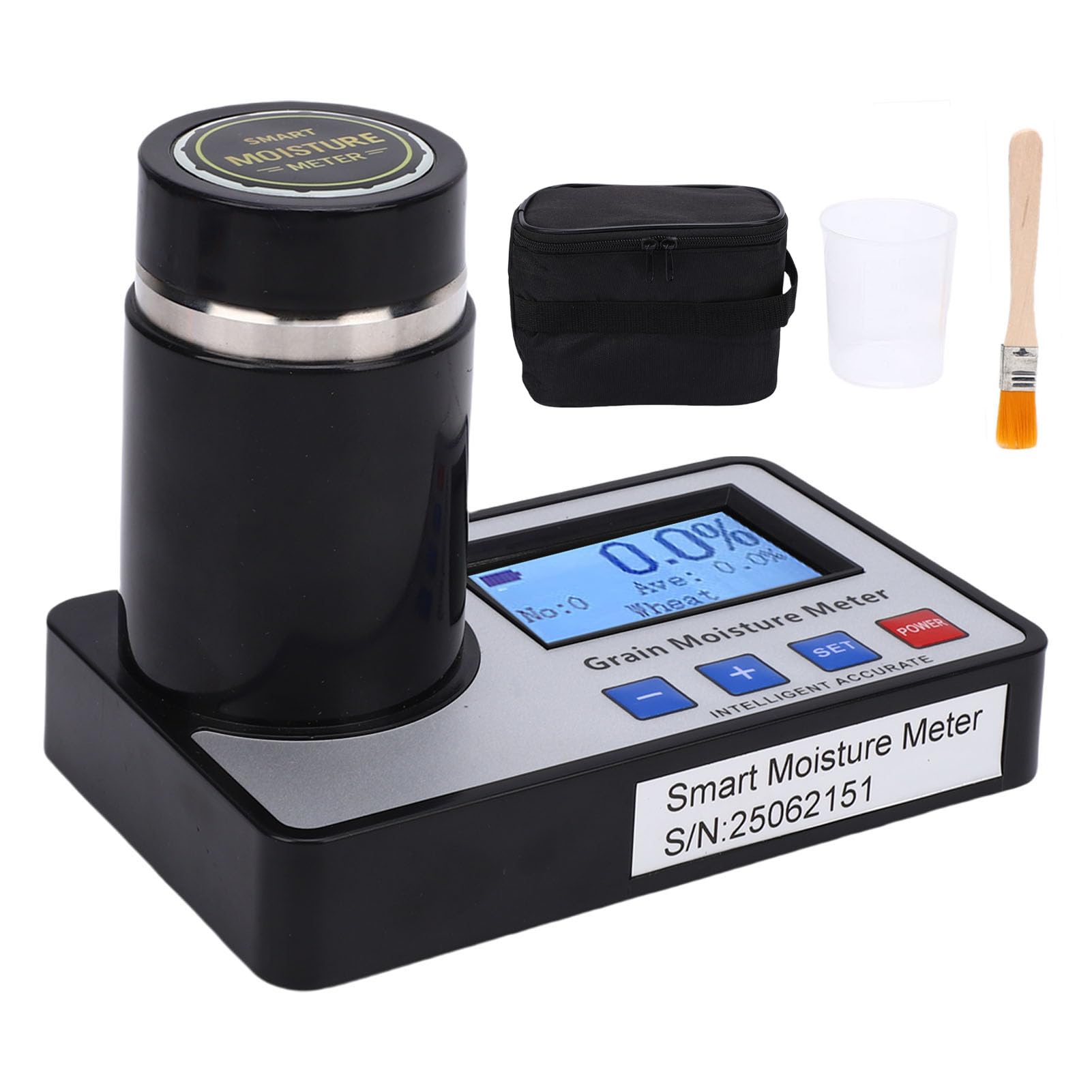 Cryfokt Probador de Humedad de Granos de Alta Precisión con Compensación Automática de Temperatura para 19 Granos de café, Trigo, Cacao, 6,3 X 4,7 X 3,8 Pulgadas