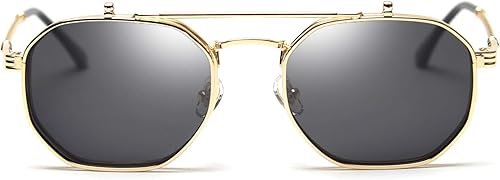 Miniatura 9 de Dollger Lentes de sol abatibles para hombres y mujeres, polarizados, steampunk, con doble lente