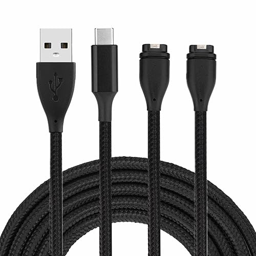 Paquete de 2 cables de carga para Garmin Watch Fenix 7 7S 7X 6 6S 5 5S, cables de carga magnéticos USB y USB-C, accesorios para Forerunner 245 945