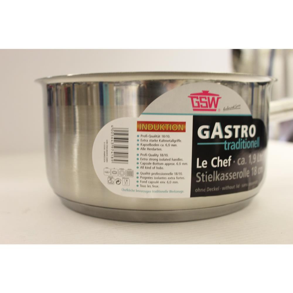 GastroSUS casseruola Chef, acciaio inossidabile, 20 cm, circa 3,3 litri
