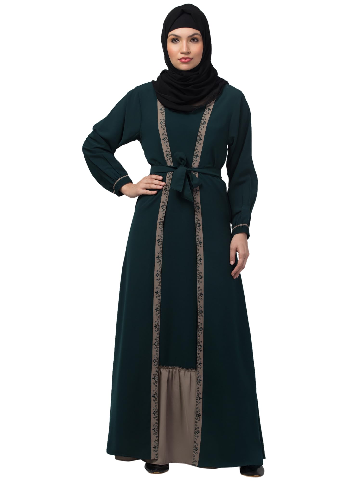 women latest simple shrug style embroidered wear abaya-image-7