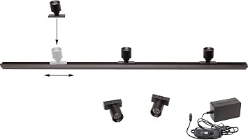 Trade Show Jewelry Showcase Mini LED Track Light with 5 spotlights 4000K for Museum Retail Store Model FY-X with UL Power Supply