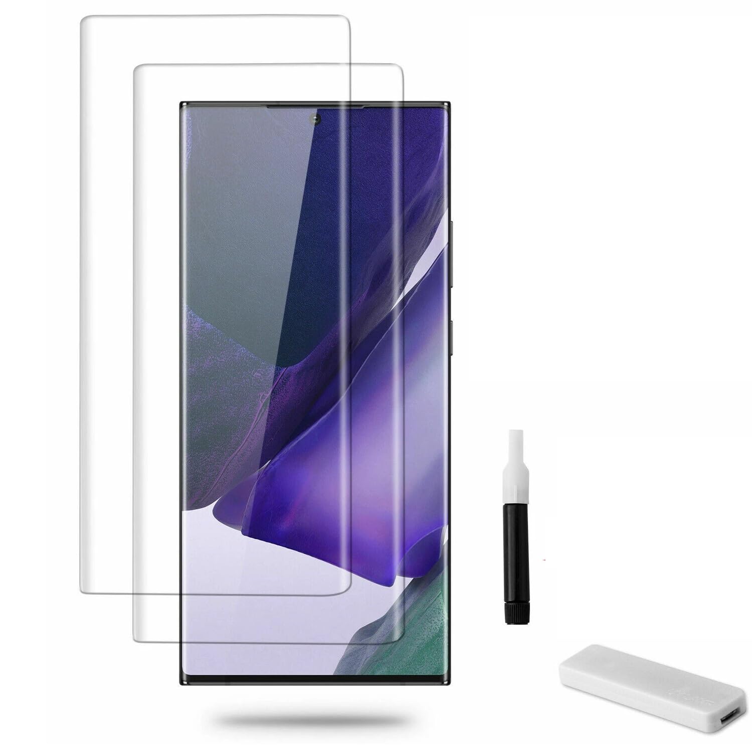 2Pcs Liquid Glue UV Tempered Glass Screen Protector for (Screen), 3D Curved Edge, 9H Hardness, Clear, Anti Scratch, Bubble-Free, Case Friendly, Fingerprint Support (Samsung Galaxy S7 edge)