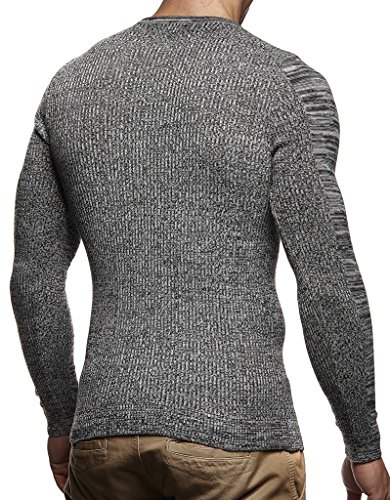 Leif Nelson Herren Pullover Rundhals - Langarm Sweatshirt Schwarz Oversize