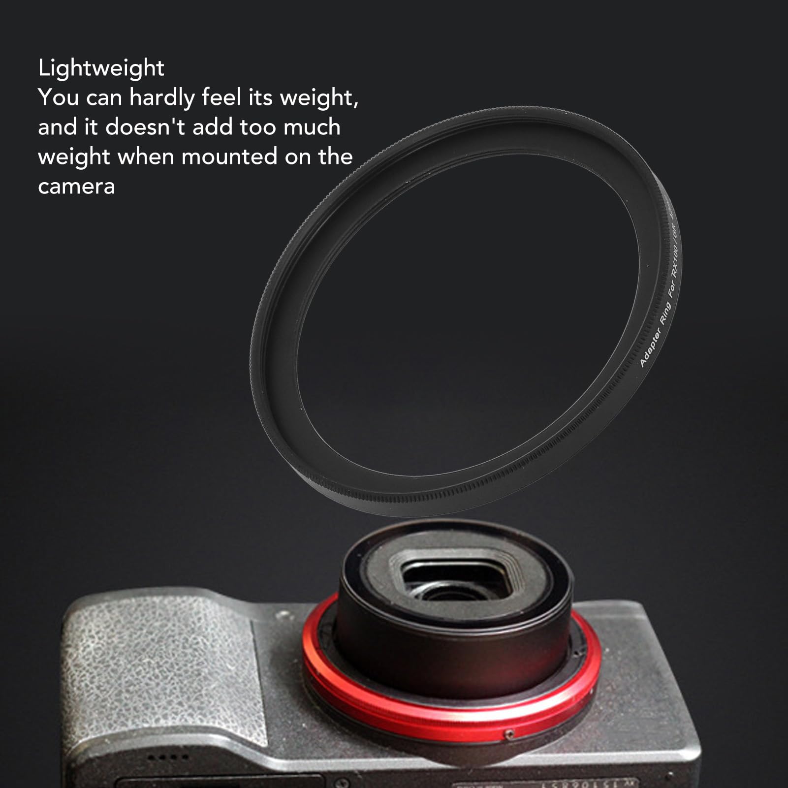 Filter Adapter Ring 49mm to 42mm, Light Leak Proof Camera Lens Adapter Ring 49mm to 42mm Thread, Compatible for GR3, RX100, Aluminum Alloy Material
