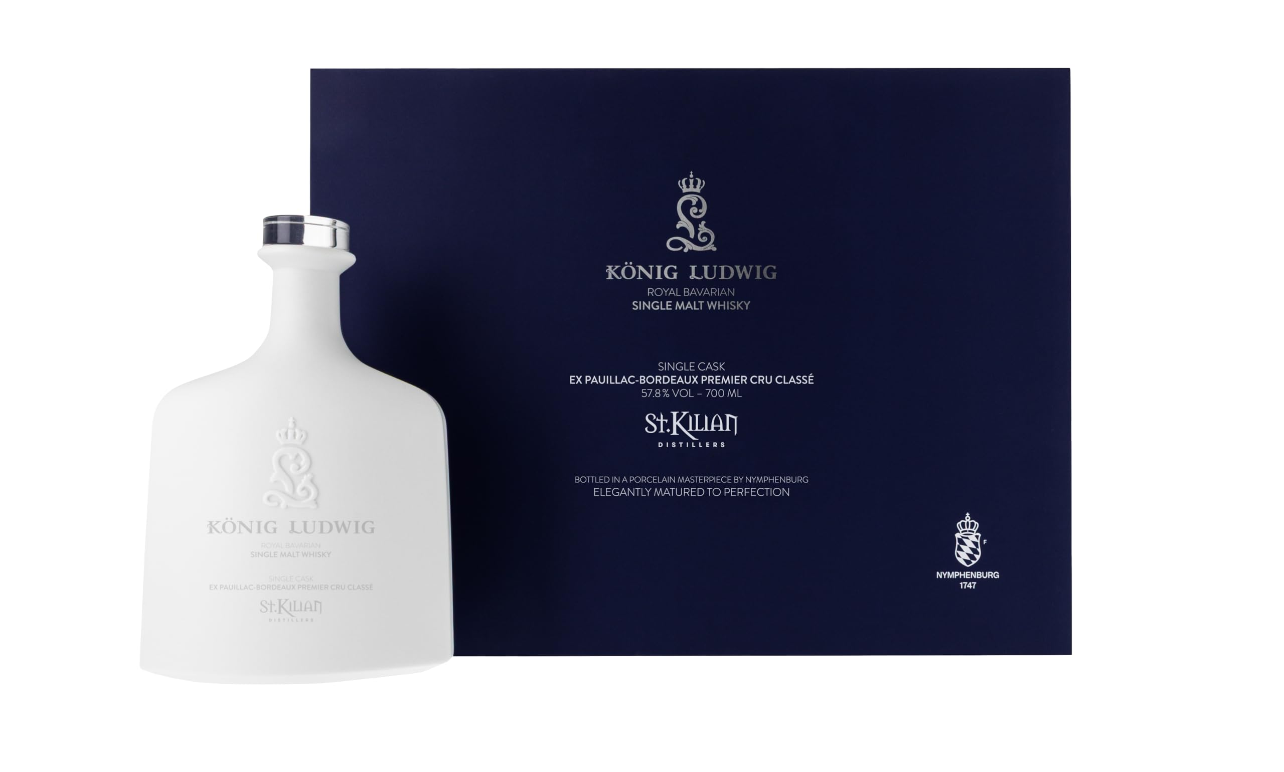 König Ludwig Single Malt Whisky by St. Kilian - [PORZELLAN EDITION] 53,5% Vol, 0,7l - Ex Sherry Pedro Ximénez - Deutscher Premium Whiskey aus ausgewählten Fässern - Fruchtig, würziger Whisky