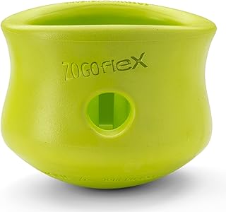 Zogoflex Toppl Interactive Treat Dispensing Puzzle Dog Toy for Mental Stimulation & Enrichment-Holds Kibble & Treats-Lickable, Freezable & Dishwasher Safe-Made in USA-XL-Granny Smith Green