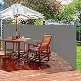 Outsunny 6 x 2m Retractable Sun Side Awning Screen Fence Patio Garden Wall Balcony Screening Panel Outdoor Blind Privacy Divider – Grey - Image 2