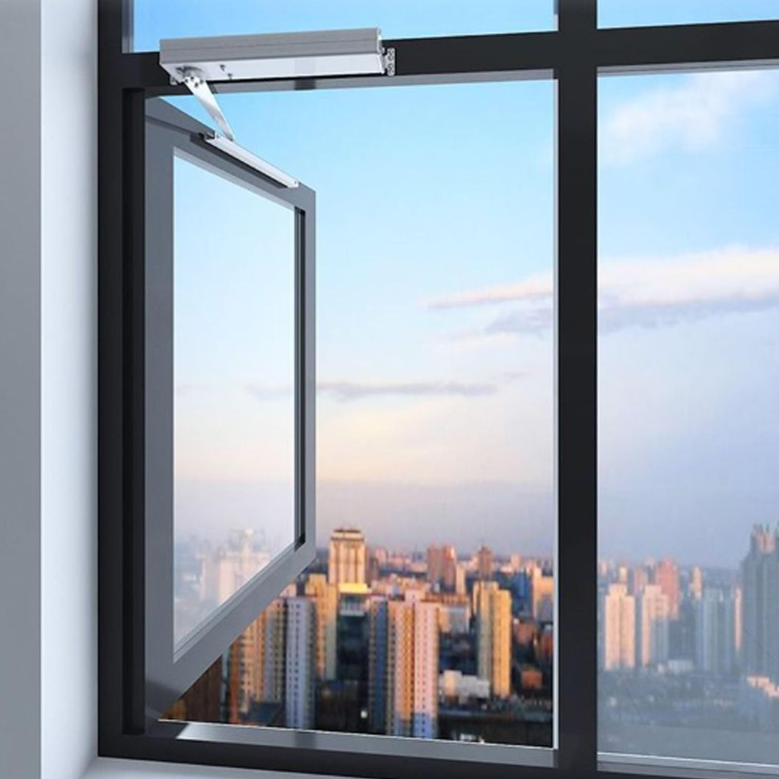 Abridor eléctrico de ventana de 24 V, deslizador automático con control remoto e interruptor, ajustable de 0 a 90°, diseño de brazo plegable