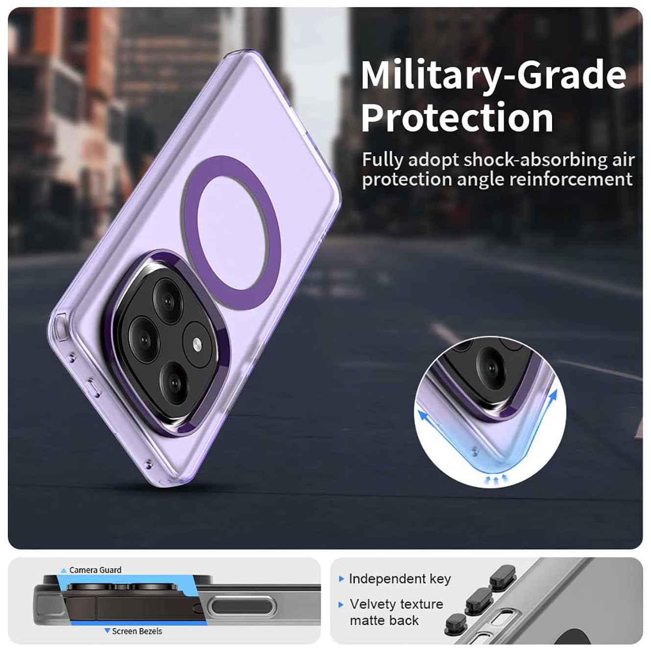 Magnétique Coque Pour Xiaomi Redmi 14C/Poco C75/Poco M7 5G