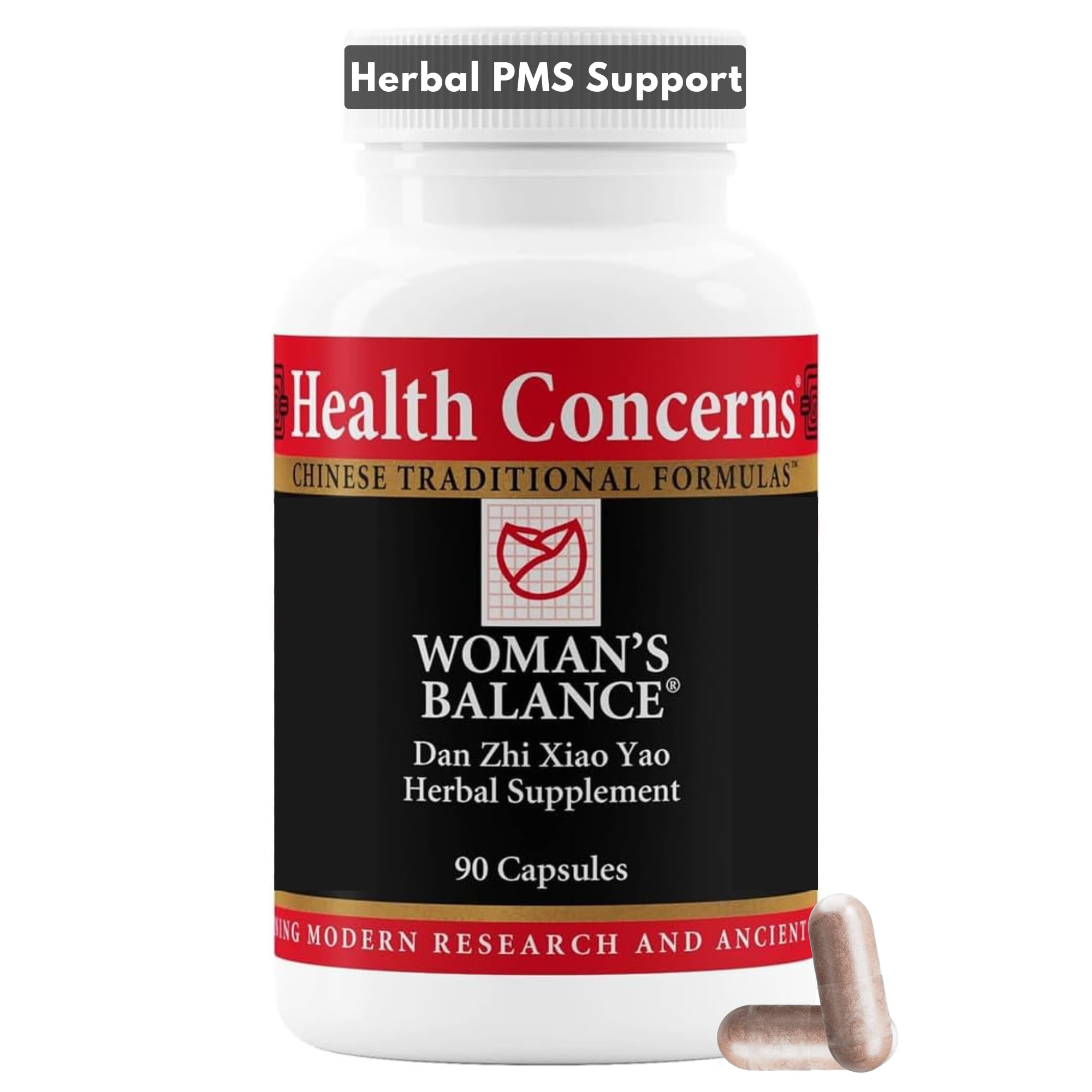 - Health Concerns Woman's Balance – Herbal PMS Support Supplement for Women – Menstrual Cycle & Menopause Relief – Chinese Herbal Formula – Mood Support & Hormonal Balance – 90 Capsules