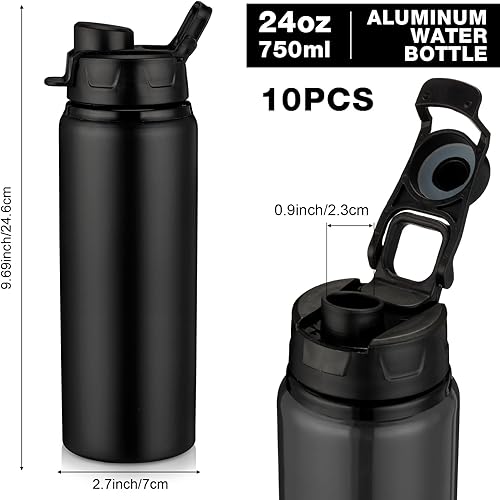Miniatura 2 de 10 botellas de agua de aluminio de 24 onzas botella de agua reutilizable de metal botella de agua ligera deportiva con tapa a presión botella de