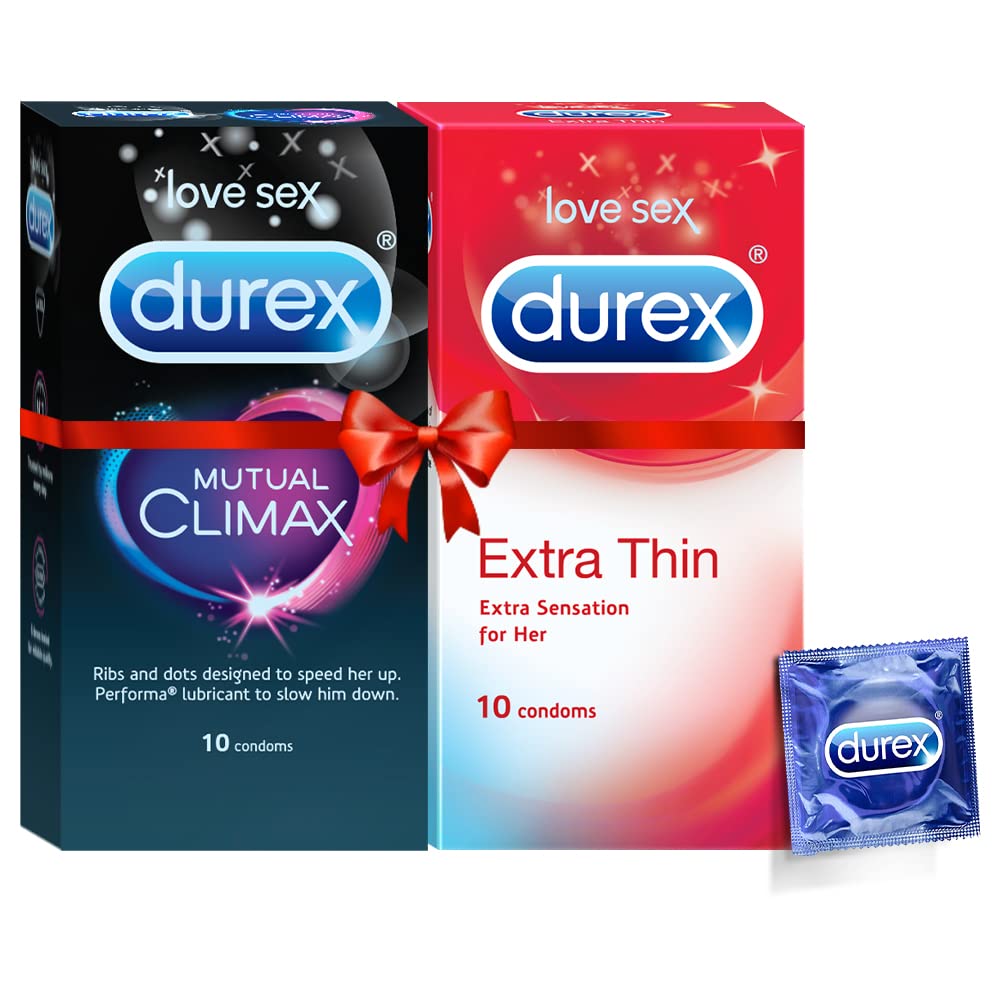 Durex Mutual Climax Condoms - 10 Count & Durex Condoms, Extra Thin - 10 Count-image-21