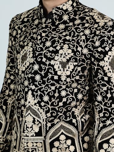 Image of WINTAGE Men's Embroidered Velvet Bandhgala