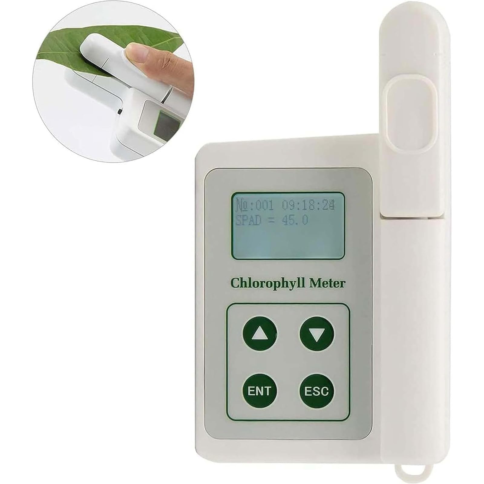Medidor de clorofila, analizador portátil de mano para pruebas de clorofila, nitrógeno, temperatura y humedad
