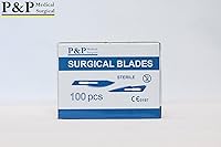 Vista 8 de P&P Medical Surgical Cuchillas de bisturí quirúrgicas desechables, acero al carbono estéril de alta calidad, 2.1% 10xx envueltas individualmente por