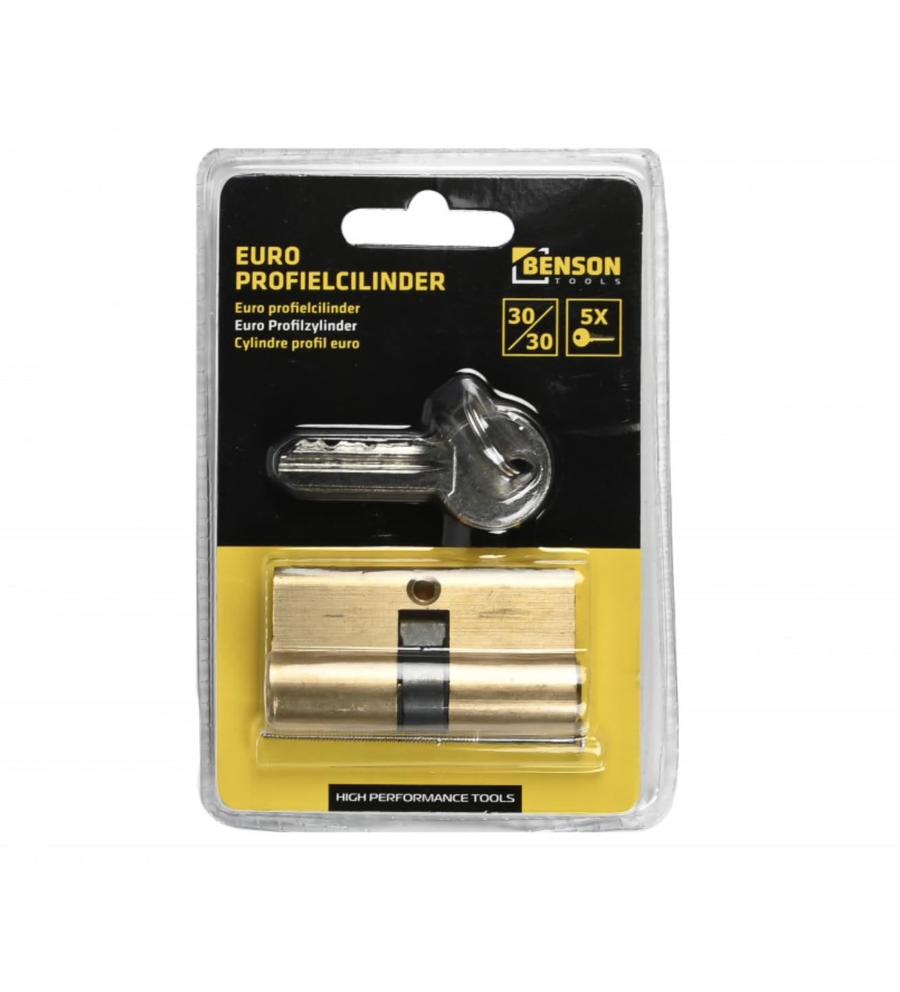 Barillet De Serrure 30/30 Mm - Cylindre 60 Mm En Laiton Avec 5 Clés - BGS DIY Neuf