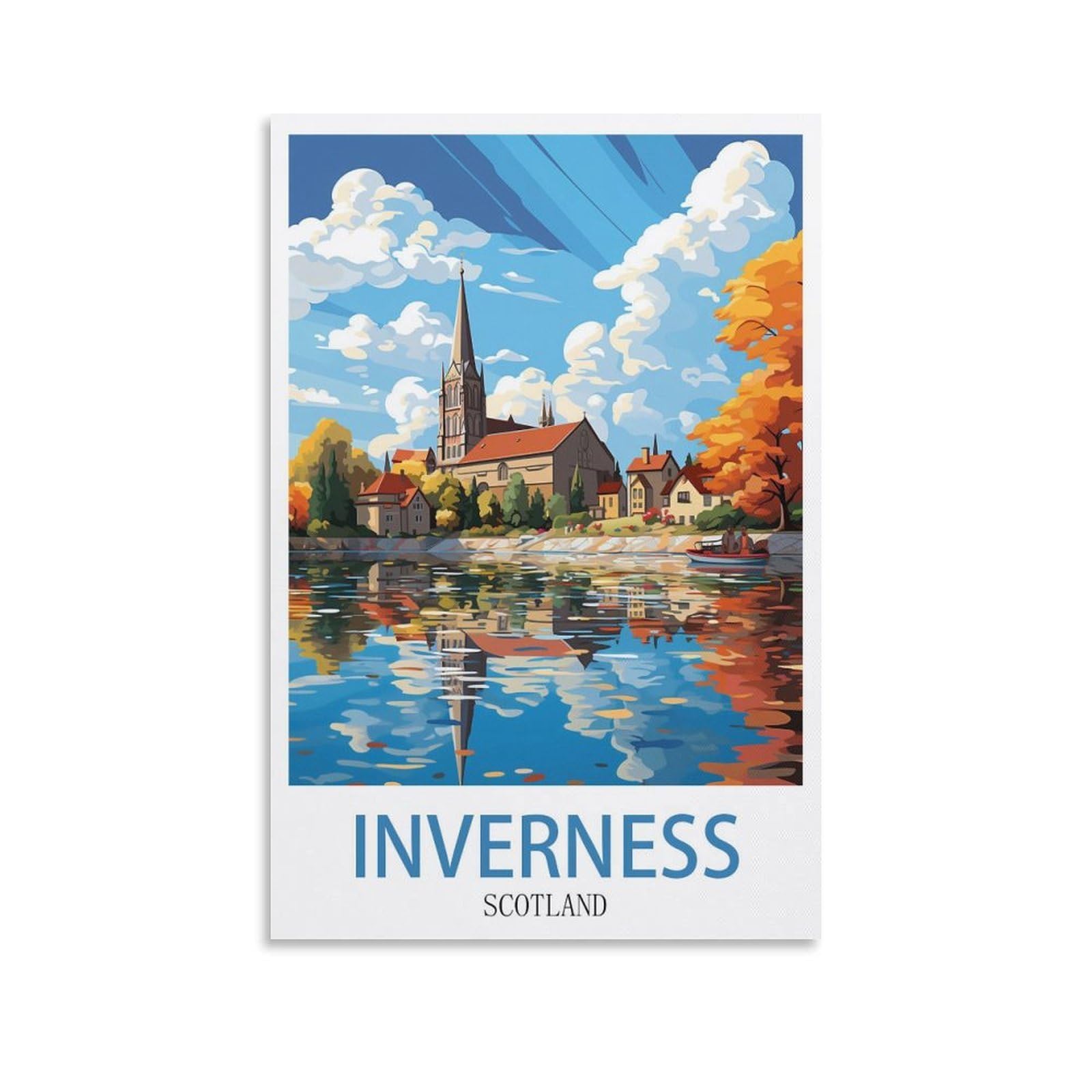 EZMLFA 5D Diamond Painting Kits for Adults,Inverness Scotland Diamond Art Kits for Beginners,Full Drill Diamonds Gem Art for Home Wall Decor Gift 30x40cm