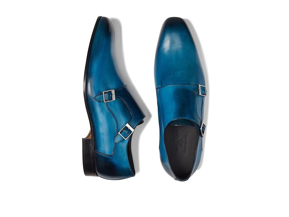 Massimo Matteo Ponte Vecchio Double Monk (Celeste Blue) Men's Shoes INTERNATIONAL SHIPPING