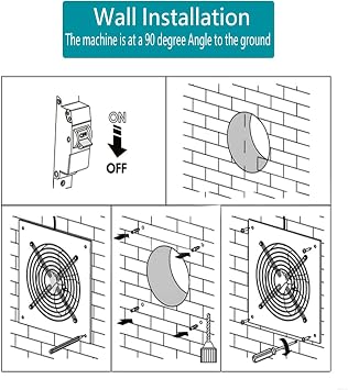 Nalle 6 inch Exhaust Fan 40W Through-wall installation Ventilation Fan 110V Exhaust Smoke Fan Ventilation for Kitchen, Bathroom,laundry room,Toilets, Garage, Shopping Mall and Office (Black)
