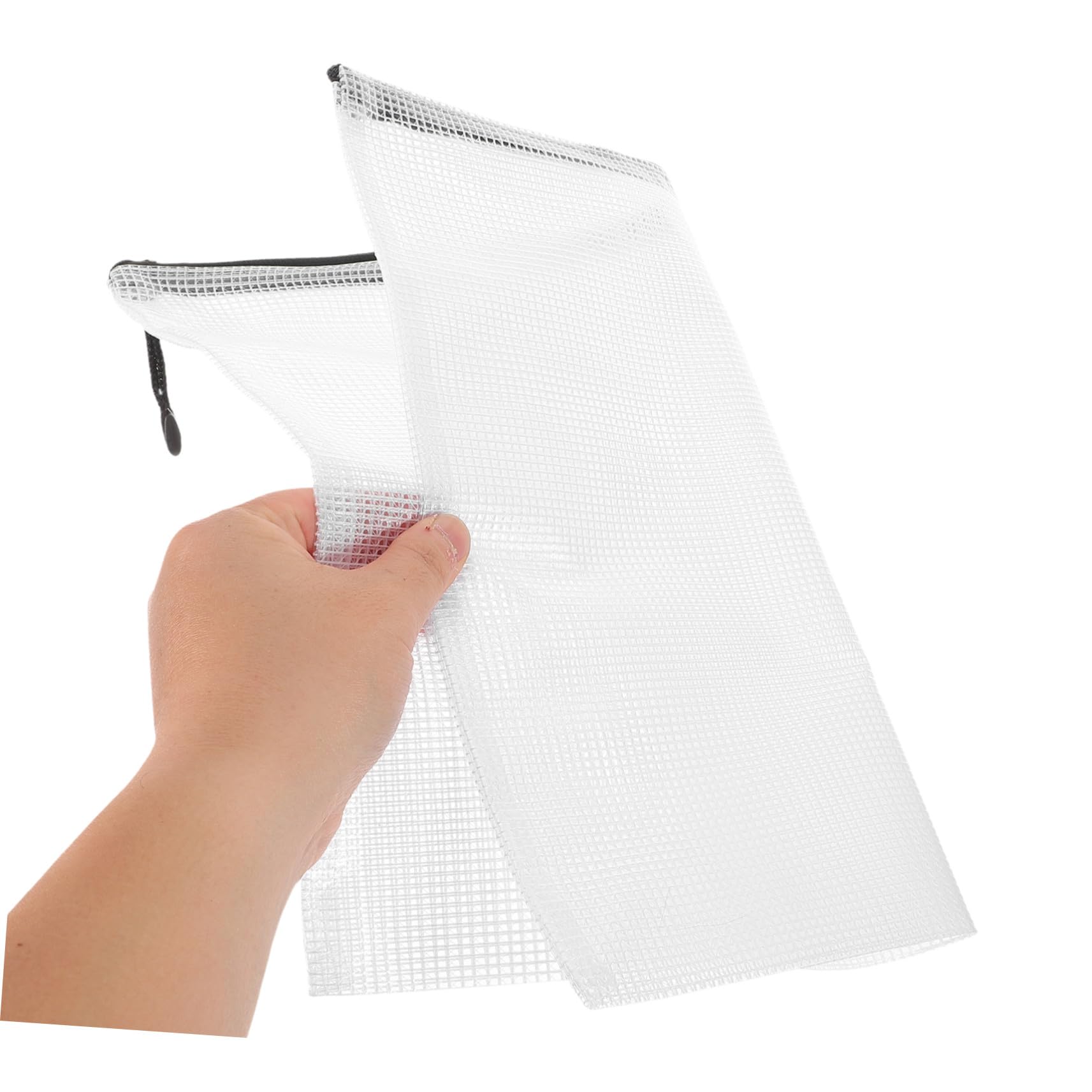 16pcs Pochettes Document Zippées A3 Pochette Transparente en Pvc Imperméable à Maille pour Bureau École