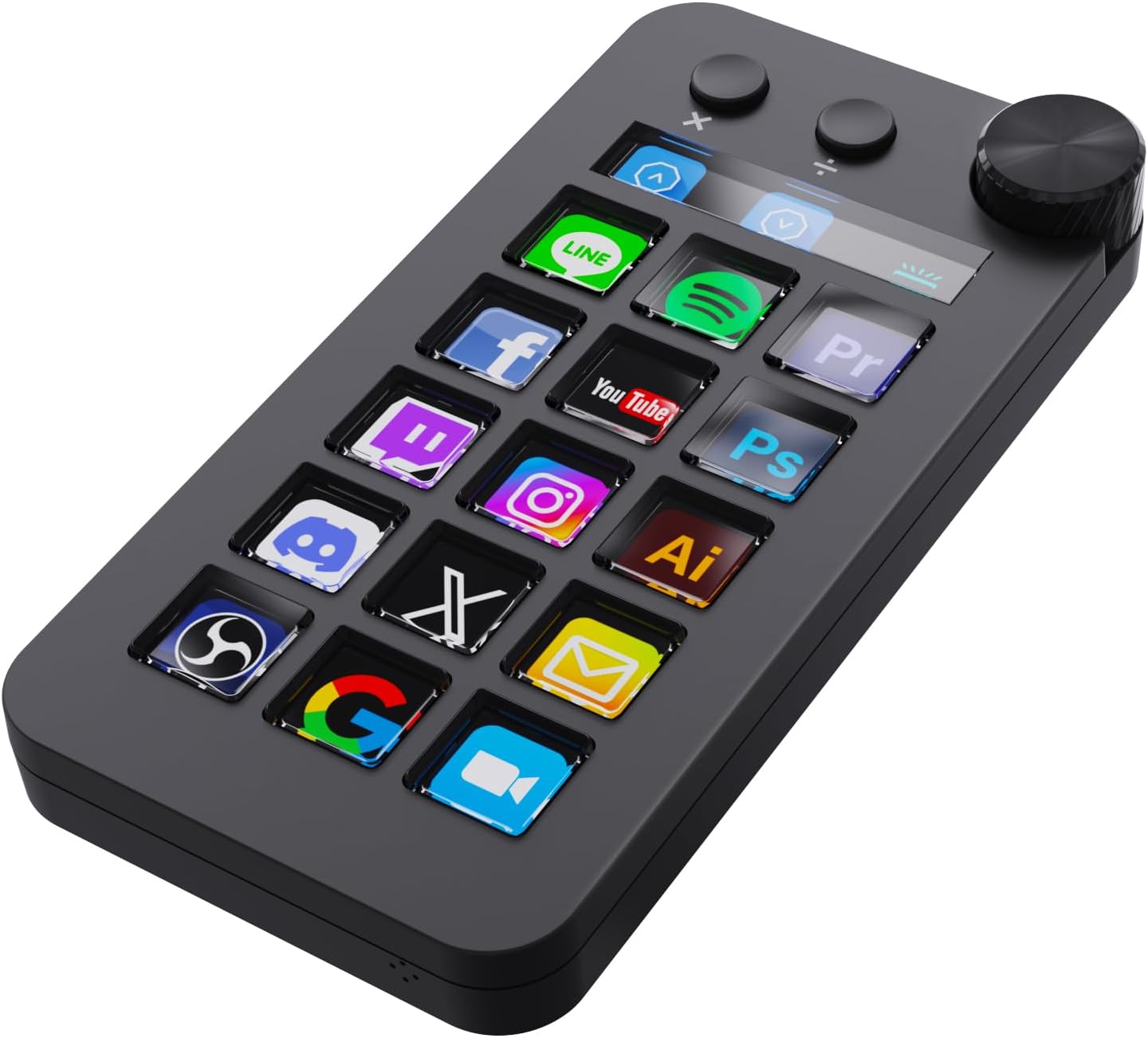 Macro Pad,Macro Shortcut Keyboard,With15 Customizable Macro Keys,Three Modes (Shortcut Keys,Calculator and Numeric Keypad),Work for OBS,PowerPoint,Photoshop and Adobe Premiere Pro(N1 black)